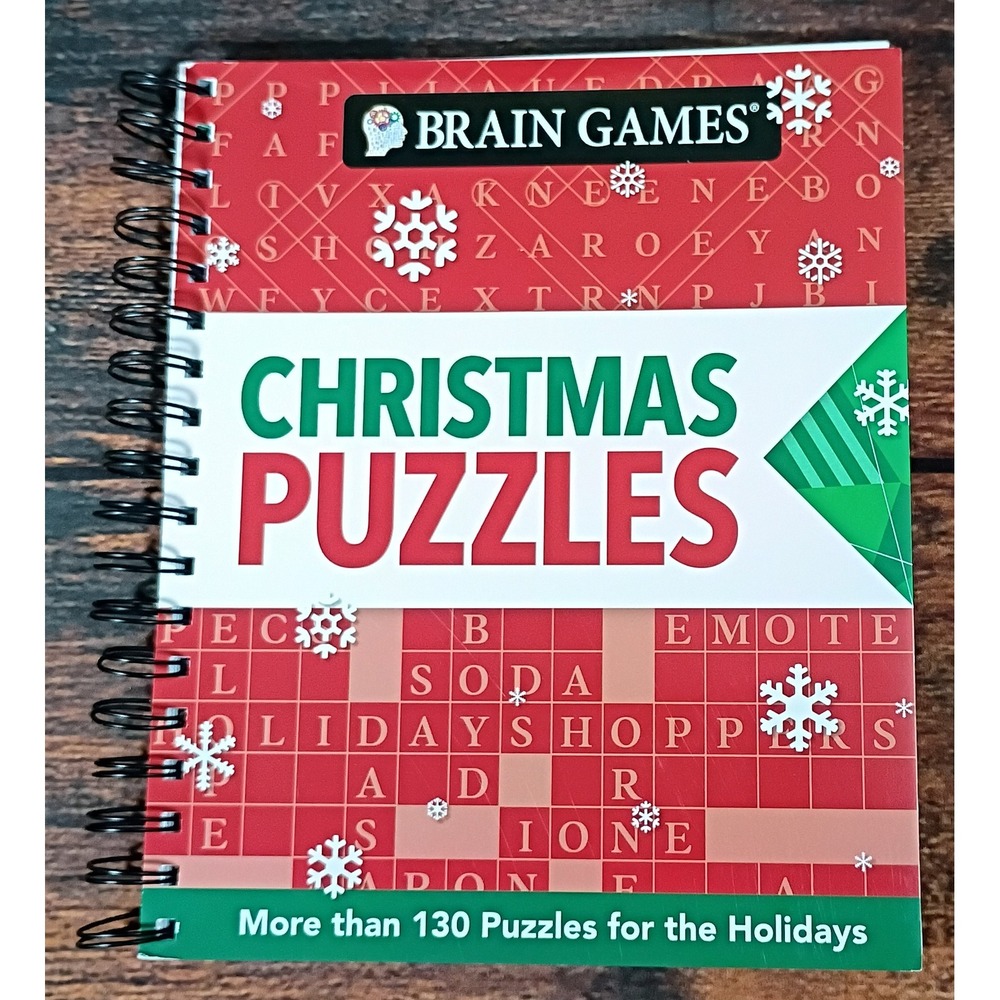 Brain Games Christmas Puzzles Spiral Activity Book Over 130 Holiday Word Searche
